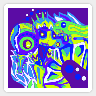 psychedelic android ecopop Sticker